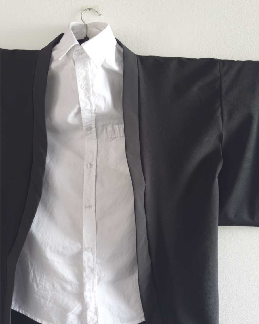 Haori negro texturizado - 2