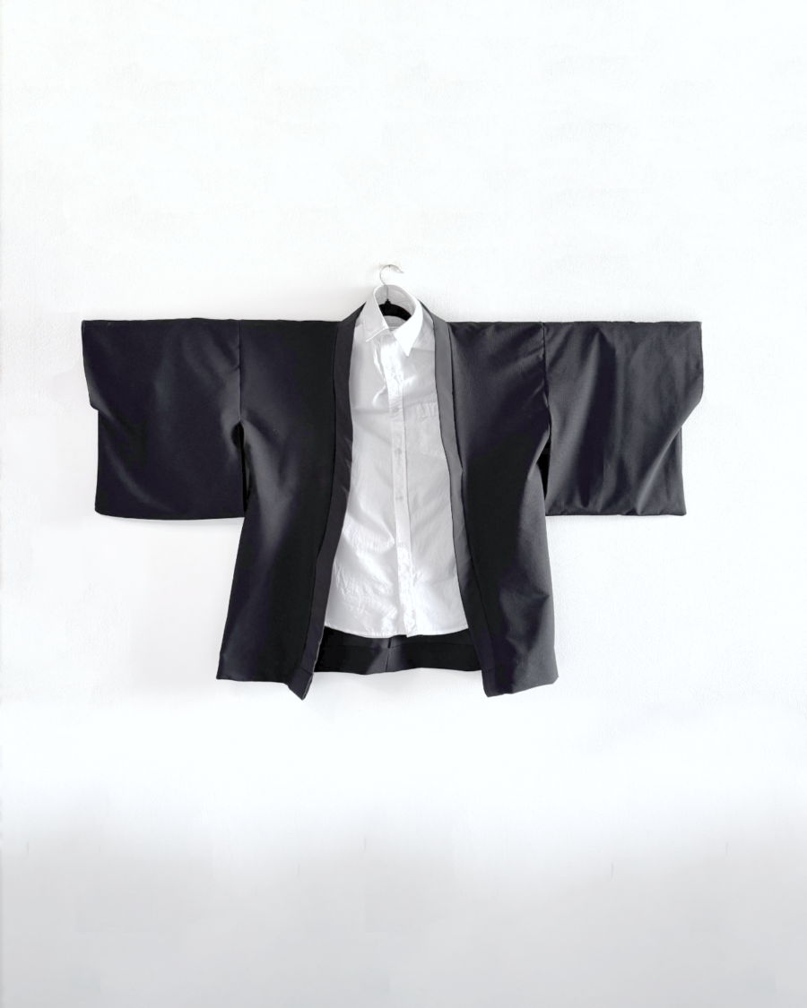 Haori negro texturizado - 1